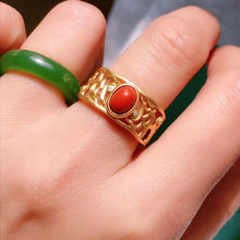 Load image into Gallery viewer, Natural Fine Southern Red Agate Ring Vintage Retro Designer Craft Charm Women&#39;s Brand Silver Jewelry
