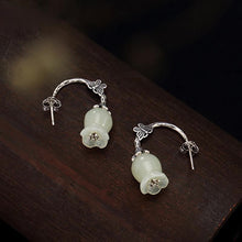 Load image into Gallery viewer, Natural Fine White Jade Orchid Butterfly Ear Hooks Vintage Retro Elegant Glamour Women&#39;s Silver Jewelry
