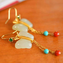 Load image into Gallery viewer, Lokaloca Natural Fine White Jade Butterfly Earrings
