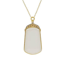 Load image into Gallery viewer, Natural Fine White Jade Pendant Necklace Vintage Style Retro Luxury Craft Charm Women&#39;s Silver Jewelry
