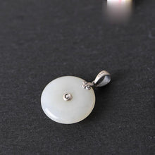 Load image into Gallery viewer, Natural Fine White Jade Pendant Necklace Vintage Retro Elegant Luxury Charm Women&#39;s Silver Jewelry
