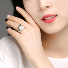 Load image into Gallery viewer, Natural Fine Jade Magic Lucky Bag Creative Craft Opening Adjustable Silver Ring Vintage Retro Charm Women&#39;s Silver Jewelry
