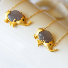 Load image into Gallery viewer, Natural Fine Purple Jade Elephant Pendant Necklace Vintage Retro Creative Cute Charm Women&#39;s Silver Brand Jewelry
