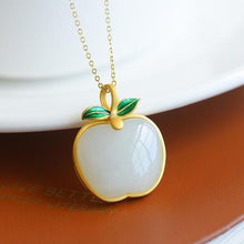 Load image into Gallery viewer, Lokaloca Natural Fine White Jade Apple Shaped Pendant Necklace
