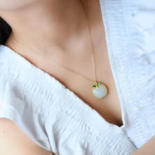 Load image into Gallery viewer, Lokaloca Natural Fine White Jade Apple Shaped Pendant Necklace
