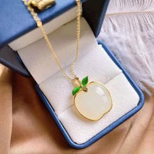 Load image into Gallery viewer, Lokaloca Natural Fine White Jade Apple Shaped Pendant Necklace
