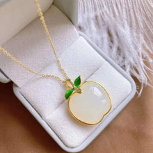 Load image into Gallery viewer, Lokaloca Natural Fine White Jade Apple Shaped Pendant Necklace
