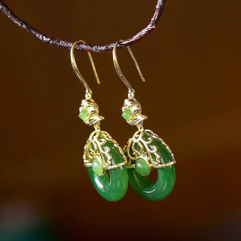 Lokaloca Natural Fine Jade Jasper Earrings