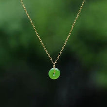 Load image into Gallery viewer, Lokaloca Natural Fine Jade Round Pendant Necklace
