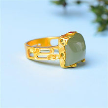 Load image into Gallery viewer, Lokaloca Natural Fine Jade Geometric Opening Ring
