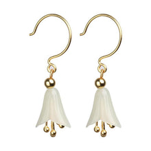 Load image into Gallery viewer, Natural Fine Jade Lily Orchid Earrings Retro Designer Craftsmanship Elegant Charm Women&#39;s Silver Jewelry
