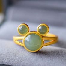 Load image into Gallery viewer, Lokaloca Natural Fine Jade Cute Adjustable Ring
