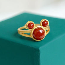 Load image into Gallery viewer, Lokaloca Natural Fine Jade Cute Adjustable Ring
