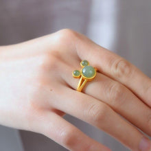 Load image into Gallery viewer, Lokaloca Natural Fine Jade Cute Adjustable Ring
