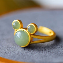 Load image into Gallery viewer, Lokaloca Natural Fine Jade Cute Adjustable Ring
