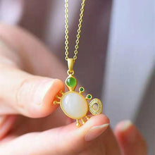 Load image into Gallery viewer, Natural Fine White Jade Crab Pendant Necklace Vintage Style Retro Elegant Lovely Women Charm Accessories
