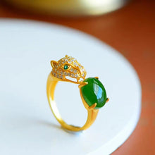 Load image into Gallery viewer, Lokaloca Natural Fine Jade Jasper Cheetah Open Ring
