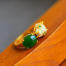 Load image into Gallery viewer, Lokaloca Natural Fine Jade Jasper Cheetah Open Ring
