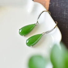 Load image into Gallery viewer, Lokaloca Natural Fine Jade Jasper Drop Earrings
