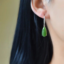 Load image into Gallery viewer, Lokaloca Natural Fine Jade Jasper Drop Earrings
