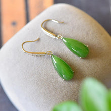 Load image into Gallery viewer, Lokaloca Natural Fine Jade Jasper Drop Earrings
