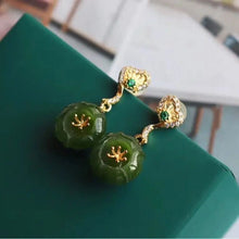 Load image into Gallery viewer, Lokaloca Natural Jade Blossom Drop Earrings
