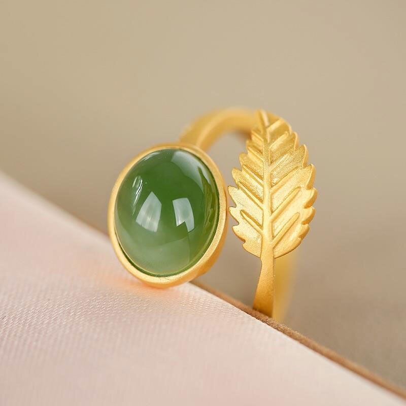 Lokaloca Natural Fine Jade Jasper Opening Ring