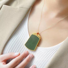 Load image into Gallery viewer, Lokaloca Natural Fine Jade Jasper Exquisite Pendant Necklace
