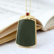 Load image into Gallery viewer, Lokaloca Natural Fine Jade Jasper Exquisite Pendant Necklace
