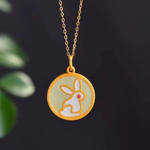 Load image into Gallery viewer, Natural Fine White Jade Jasper Rabbit Pendant Necklace Vintage Style Retro Unique Craft Charm Women&#39;s Brand Jewelry
