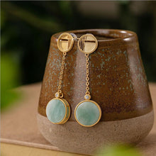 Load image into Gallery viewer, Lokaloca Natural Fine Jade Tassel Earrings
