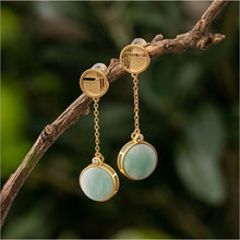 Load image into Gallery viewer, Lokaloca Natural Fine Jade Tassel Earrings
