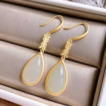 Load image into Gallery viewer, Natural Fine White Jade Drop Earrings Vintage Style Retro Unique Craft Design Charm Women&#39;s Brand Jewelry
