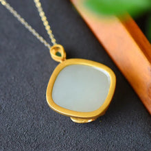 Load image into Gallery viewer, Natural Fine White Jade Koi Pendant Necklace Vintage Style Retro Lotus Elegant Women&#39;s Jewelry
