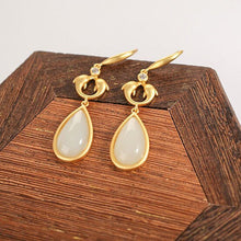 Load image into Gallery viewer, Lokaloca Natural Fine White Jade Dolphin Drop Earrings
