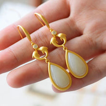 Load image into Gallery viewer, Lokaloca Natural Fine White Jade Dolphin Drop Earrings
