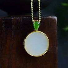 Load image into Gallery viewer, Lokaloca Natural Fine White Jade Round Pendant Necklace
