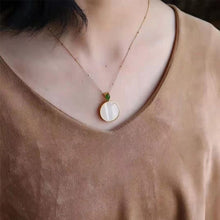 Load image into Gallery viewer, Lokaloca Natural Fine White Jade Round Pendant Necklace
