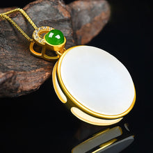 Load image into Gallery viewer, Natural Fine White Jade Pendant Necklace Vintage Style Retro Unique Craft Charm Women&#39;s Jewelry
