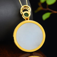 Load image into Gallery viewer, Natural Fine White Jade Pendant Necklace Vintage Style Retro Unique Craft Charm Women&#39;s Jewelry
