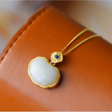 Load image into Gallery viewer, Natural Fine White Jade  Pendant Necklace Vintage Style Retro Luxury Winter Women&#39;s Jewelry
