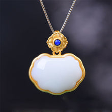 Load image into Gallery viewer, Natural Fine White Jade  Pendant Necklace Vintage Style Retro Luxury Winter Women&#39;s Jewelry
