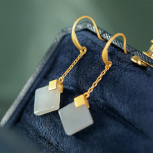 Load image into Gallery viewer, Lokaloca Natural Fine White Jade Earrings
