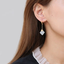 Load image into Gallery viewer, Lokaloca Natural Fine White Jade Earrings
