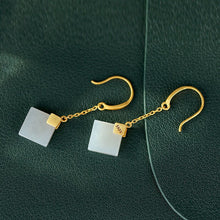 Load image into Gallery viewer, Lokaloca Natural Fine White Jade Earrings
