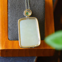 Load image into Gallery viewer, Natural Fine White Jade Geometric Pendant Necklace Vintage Retro Unique Designer Craft Charm Women&#39;s Jewelry
