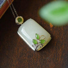 Load image into Gallery viewer, Natural Fine White Jade Geometric Pendant Necklace Vintage Retro Unique Designer Craft Charm Women&#39;s Jewelry
