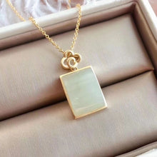 Load image into Gallery viewer, Natural Fine White Jade Pendant Necklace Vintage Style Retro Creative Women&#39;s Jewelry
