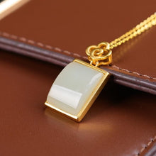 Load image into Gallery viewer, Natural Fine White Jade Pendant Necklace Vintage Style Retro Creative Women&#39;s Jewelry
