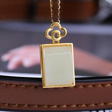 Load image into Gallery viewer, Natural Fine White Jade Pendant Necklace Vintage Style Retro Creative Women&#39;s Jewelry
